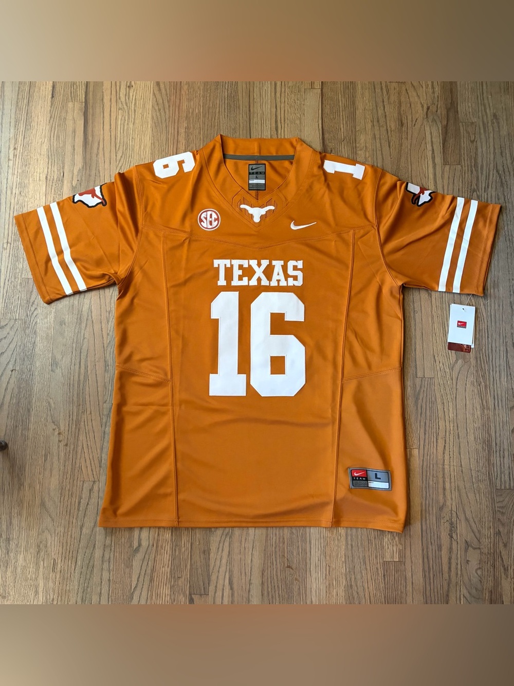 Nike Texas Longhorns Arch Manning Orange #16 Football stitched Jersey Mens L NWT
